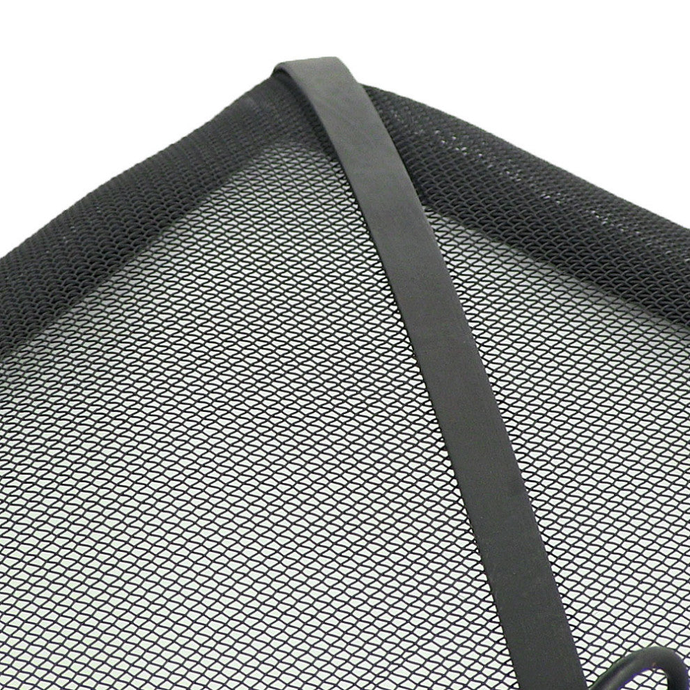 Sunnydaze Square Fire Pit Spark Screen Black Steel Mesh Cover, 36"