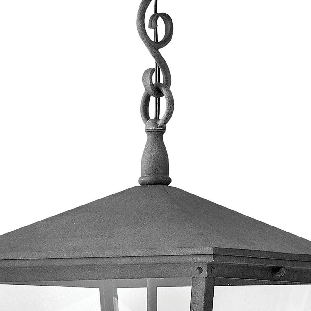 Hinkley Trellis Large Hanging Lantern, Aged Zinc