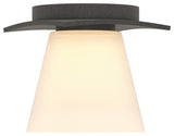 Wren Flush Mount, Incandescent, Opal Glass, Natural Iron