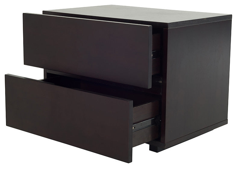 HomeRoots 18" Wenge Veneer and MDF Nightstand