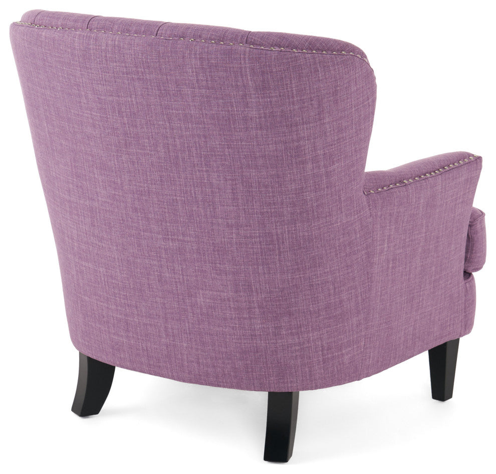 GDF Studio Laxford Light Purple Tufted Fabric Club Chair