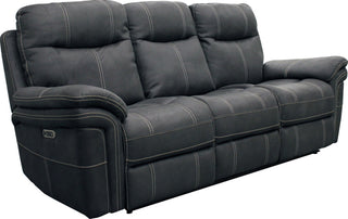 Linus Hudson Grey Power Reclining Sofa and Loveseat