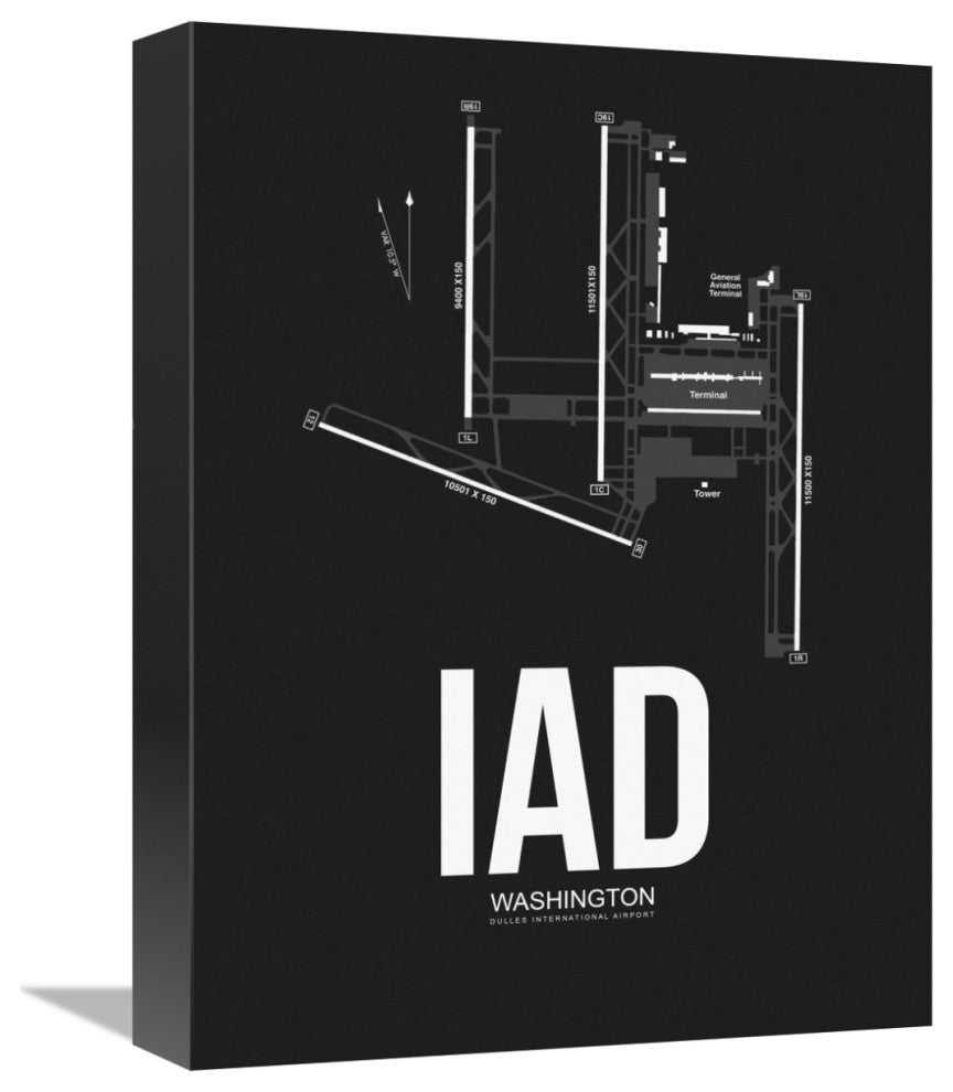 "IAD Washington Airport Black" Fine Art Print
