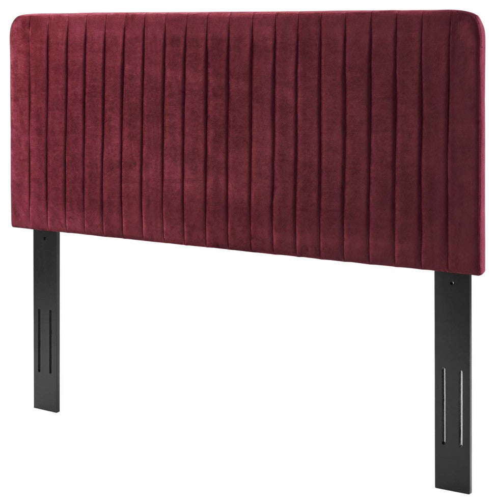 Tufted Headboard, King Size, Velvet, Red, Modern Contemporary, Bedroom Master