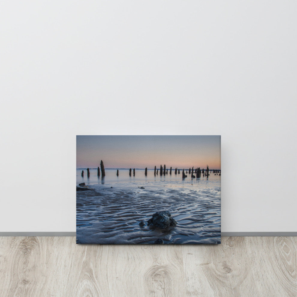 Low Tide At Battery Coastal Landscape Photo Canvas Wall Art Print, 12" X 16"