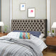 GDF Studio Hunter Tufted Fabric Queen/ Full Headboard, Gray
