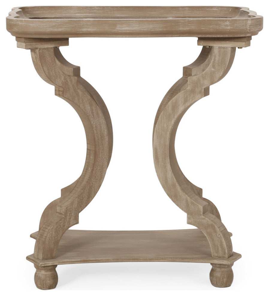 Yosef French Country Accent Table With Rectangular Top, Natural
