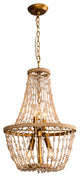 4-Light Farmhouse Chandelier With Jute Rope and Crystal Shade