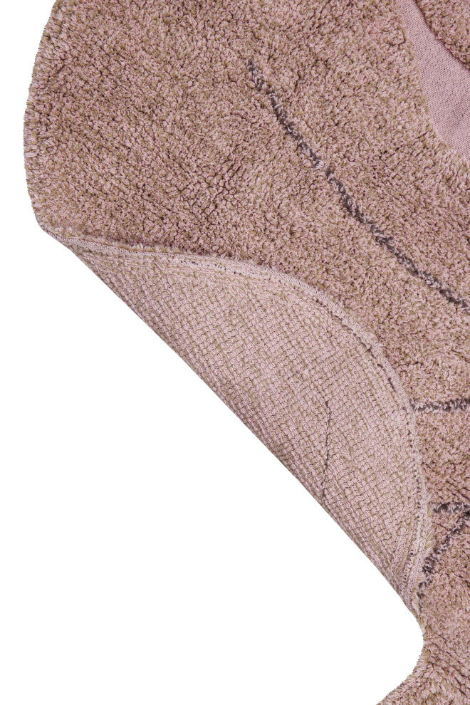 Monstera Leaf Machine Washable Kids Rug, Vintage Nude/Olive