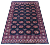 4x7 Black Bokara Hand Knotted Oriental Rug