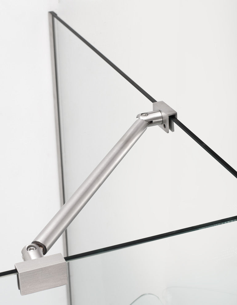 Bromley 29.25"-30.25"x38.375"x72" Frameless Corner Hinged Shower Enclosure