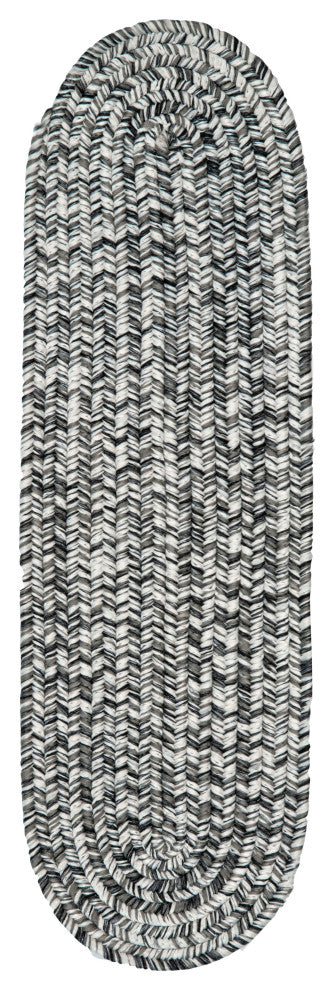 Nuloom Braided Lefebvre 13-Piece Stair Treads, Salt and Pepper 8"x28"Oval