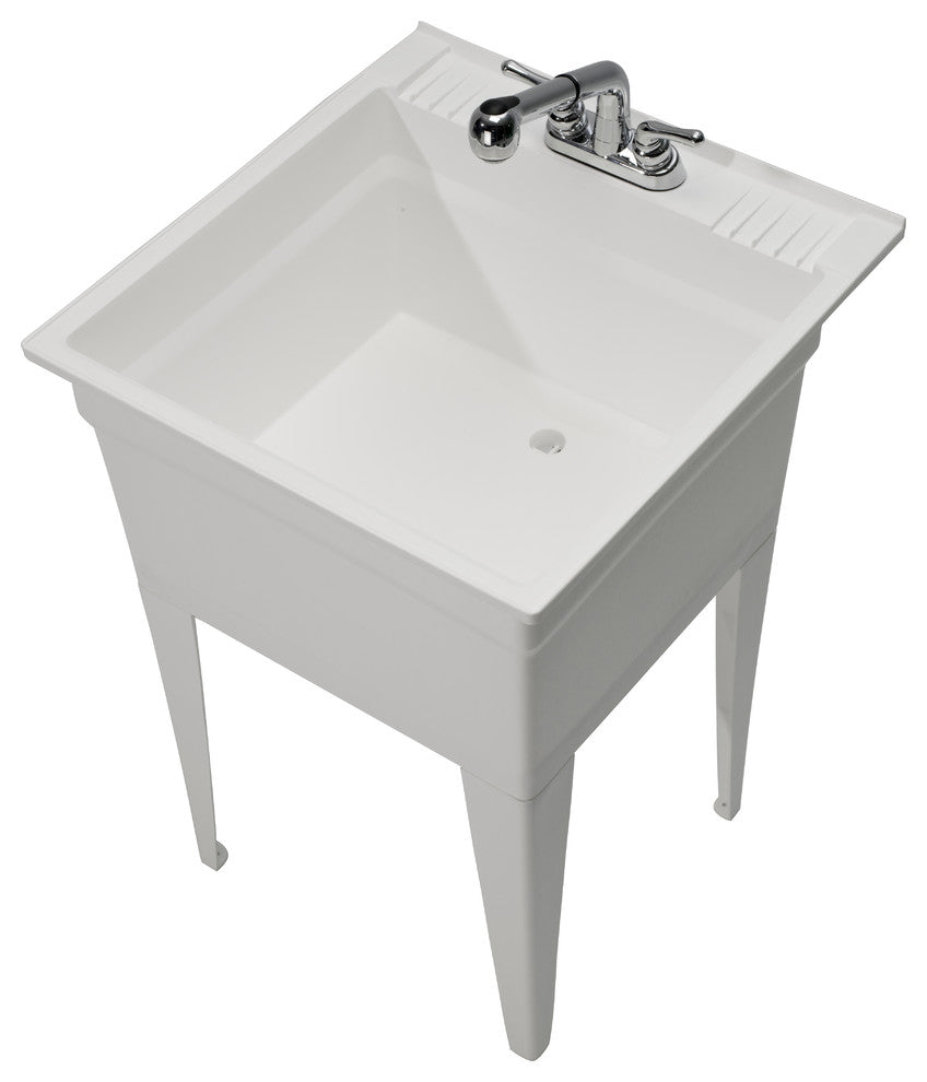 CASHEL Heavy Duty Sink "“ Fully Loaded Sink Kit, White
