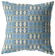 16" Blue Cream Spades Zippered Suede Throw Pillow