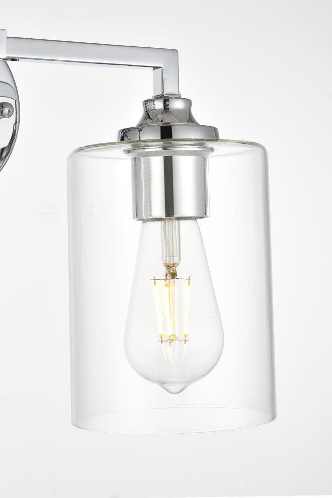 2 Light Chrome And Clear Bath Sconce