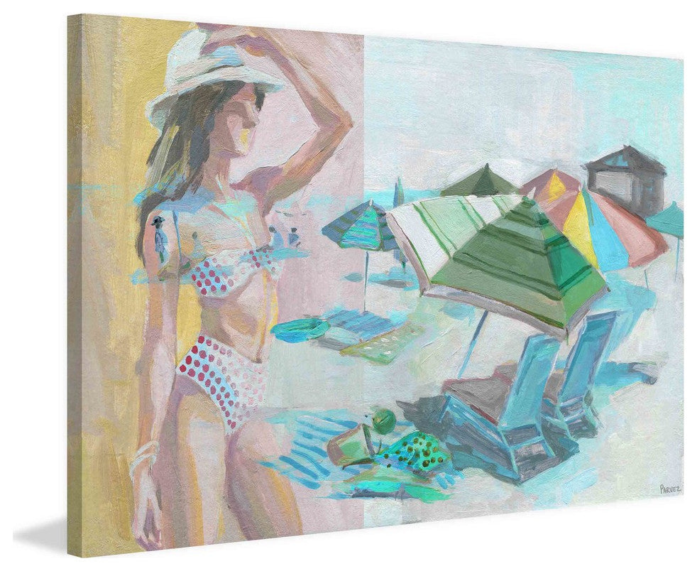 "White Sun Hat" Painting Print on Wrapped Canvas, 60"x40"
