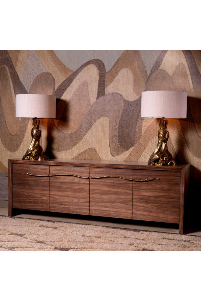 Walnut Veneer 4-Door Dresser, Eichholtz Charford