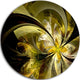 Bright Golden Fractal Flower Design, Floral Disc Metal Wall Art, 23"