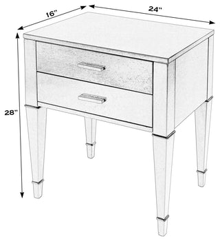 Kai 2 Drawer Burl Wood End Table, Black Licorice