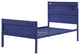 Benzara BM204620 Industrial Style Twin Size Bed with Straight Leg Support, Blue