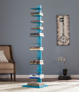 Shelly Spine Tower Shelf, Bright Cyan