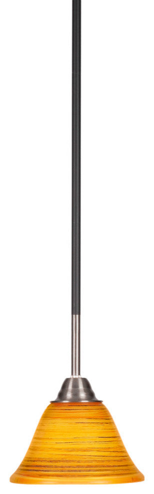 Paramount Mini Pendant, Matte Black & Brushed Nickel, 7" FirrÃ© Saturn