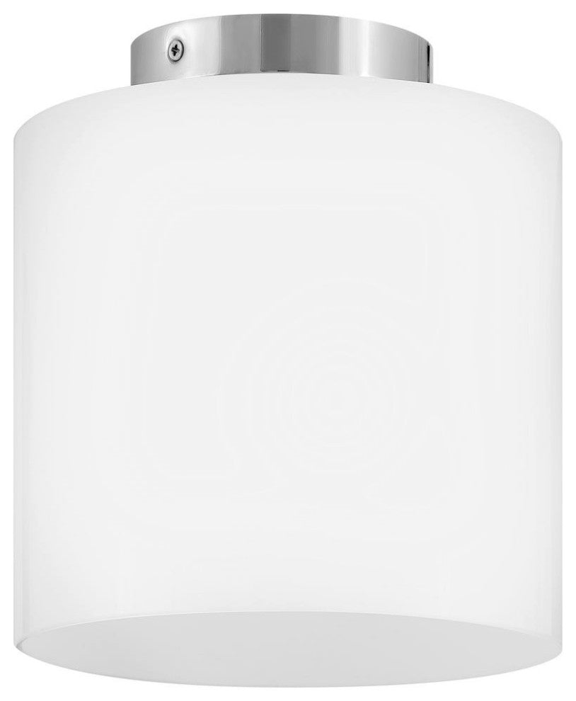 Lark Pippa 8.5" Flush Mount Ceiling Light, Polished Nickel + Cased Opal Shade