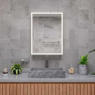 Alfi Brand 24" Solid Concrete Rectangular Above Mount Vessel Sink
