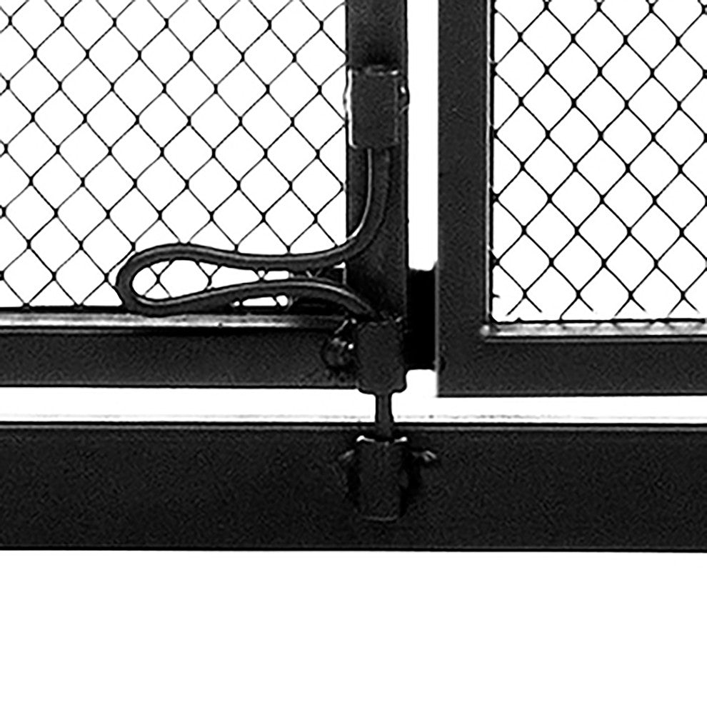 2-Panel Iron Fireplace Screen