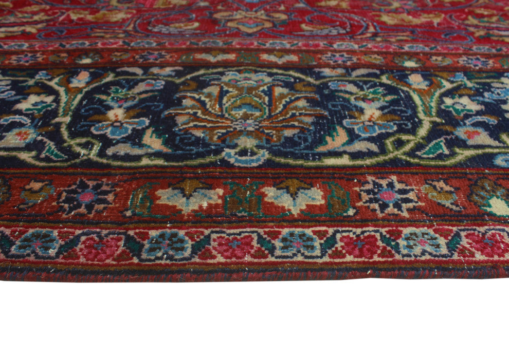 Vintage Distressed Birtel Red Rug