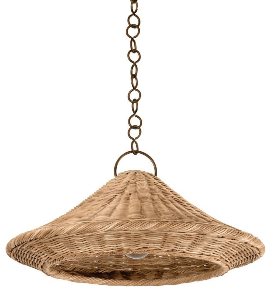 Baychester 22" Wide Bronze Leaf Pendant