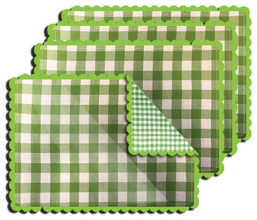 Buffalo Checkered Reversible Placemat, Set of 4, Green