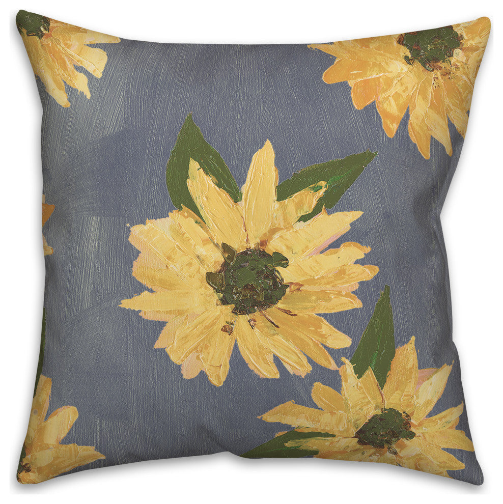 Painted Sunflower 1 16x16 Indoor / Outdoor Pillow