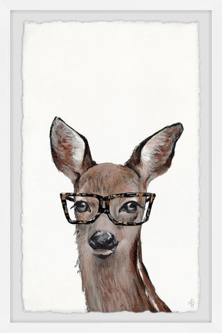 "Brown Hippie Deer" Framed Painting Print, 24"x36"