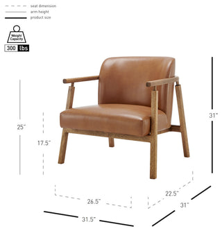 Reiner Accent Arm Chair, Borneo Chocolate, Pu