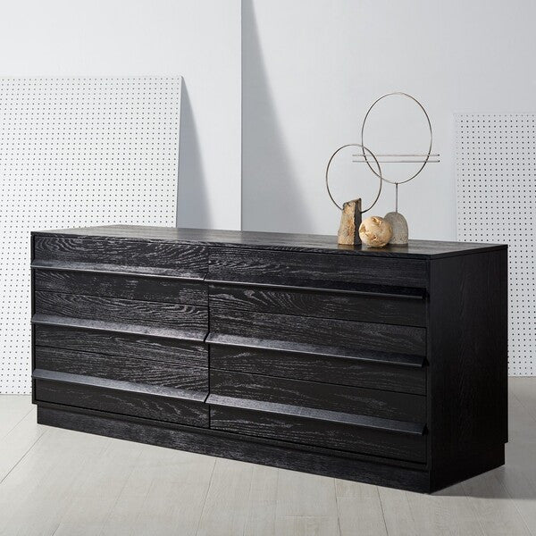 Safavieh Couture Deirdra 6 Drawer Wood Dresser Black