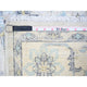 Gray Washed Out Peshawar With Motifs Soft Wool Hand Knotted Rug 3'11"x5'9"