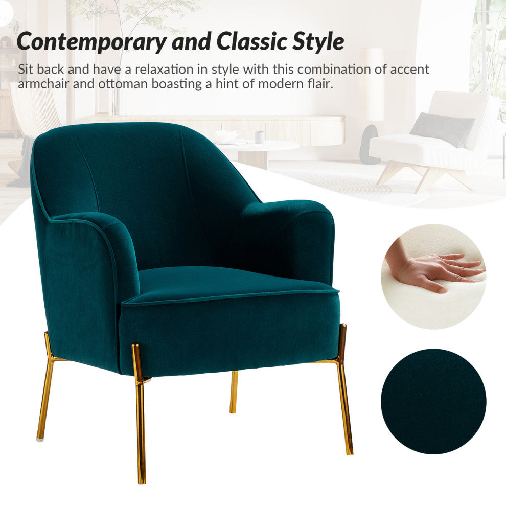 Nora Fabric Accent Chair, Teal