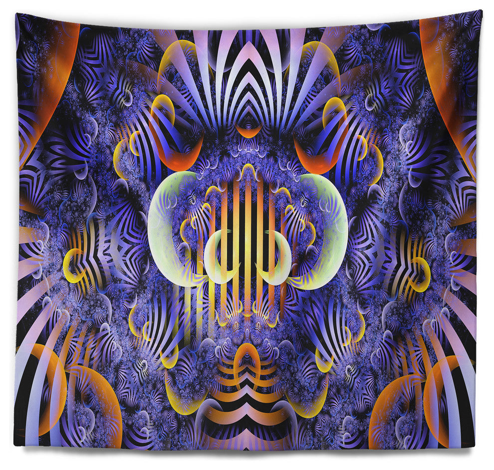 Magical Fairy Pattern Illustration Floral Wall Tapestry, 60"x50"