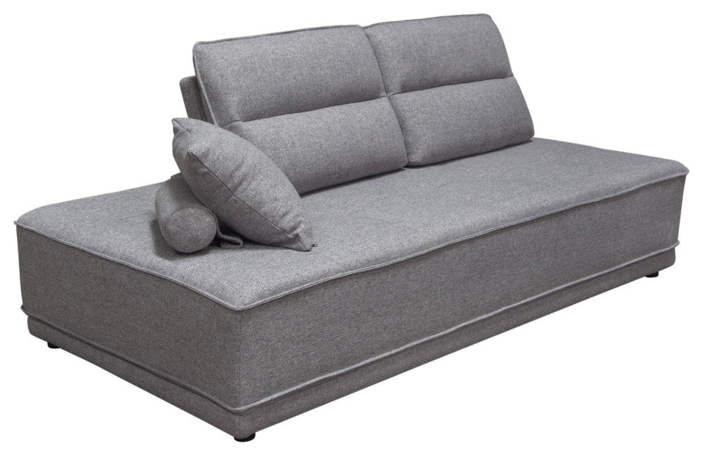 Slate 2 Piece Lounge With Moveable Backrest Supports, Gray Fabric