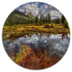 Clear Lake Mirroring Cloudy Skies, Landscape Disc Metal Wall Art, 11"