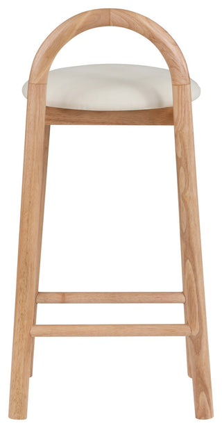 Meridian Furniture Calvin Vegan Leather Stool, Cream, Natural Finish
