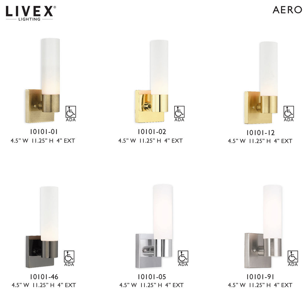 Livex Lighting 1-Light ADA Wall Sconce, Polished Brass