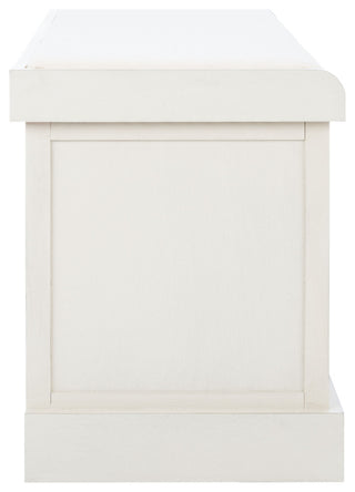 Safavieh Landers 3 Drawer/Cushion Storage Bench, Distressed, White