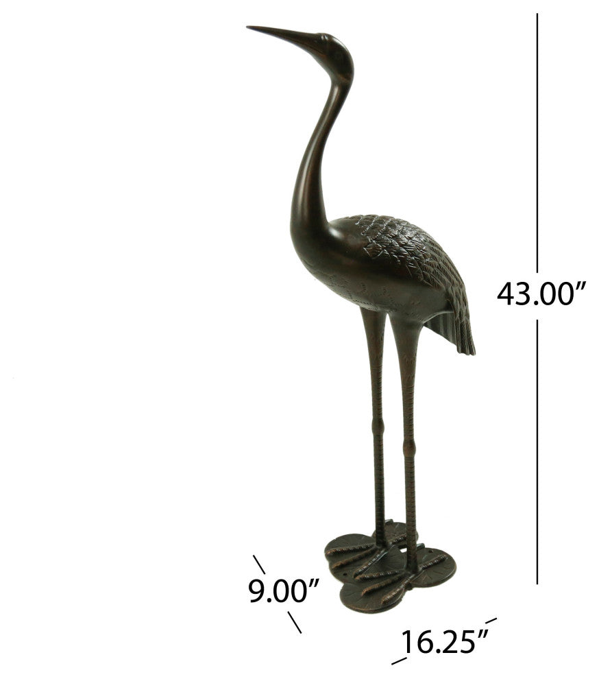 GDF Studio 2-Piece Scarlet Outdoor 43" and 39" Aluminum Cranes, Dark Bronze