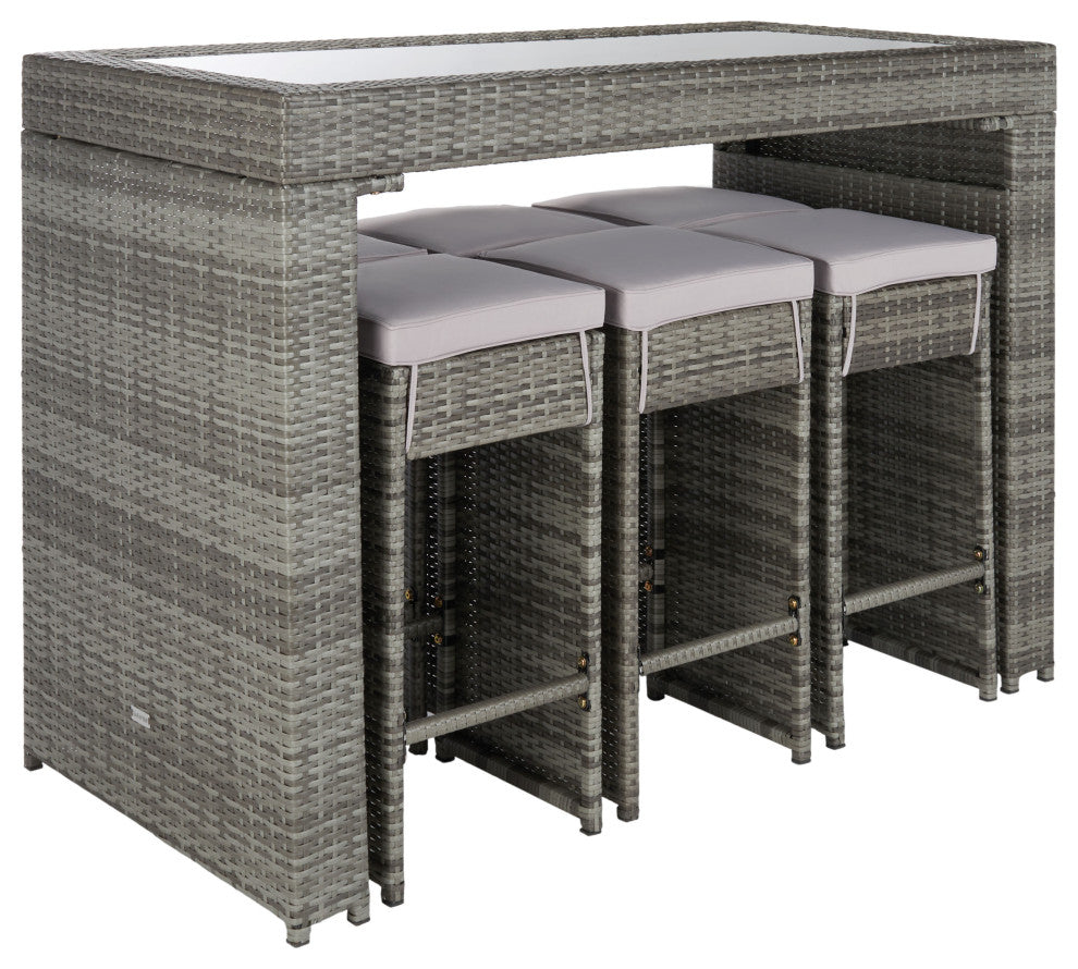 Safavieh Horus Indoor/Outdoor Dining Set, Gray