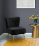 Tess Channel Tufted Velvet Upholstered Accent Chair, Black