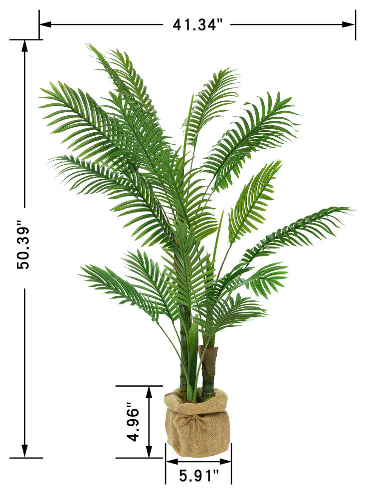 50.39" Artificial Palm Plant, Planter, Set of 2