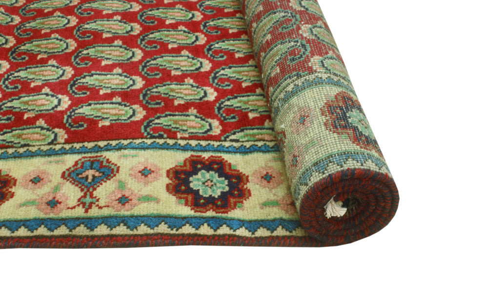 Fine Vintage Distressed Ashley Red/Beige Runner, 3'3x9'8