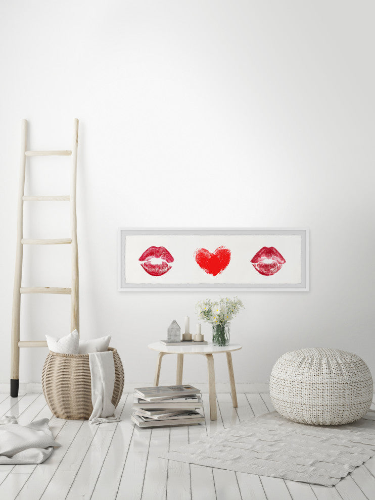 "I Love Lipstick" Framed Painting Print, 45x15
